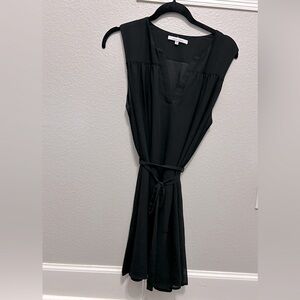 Naked, zebra flowy black dress with tie waist